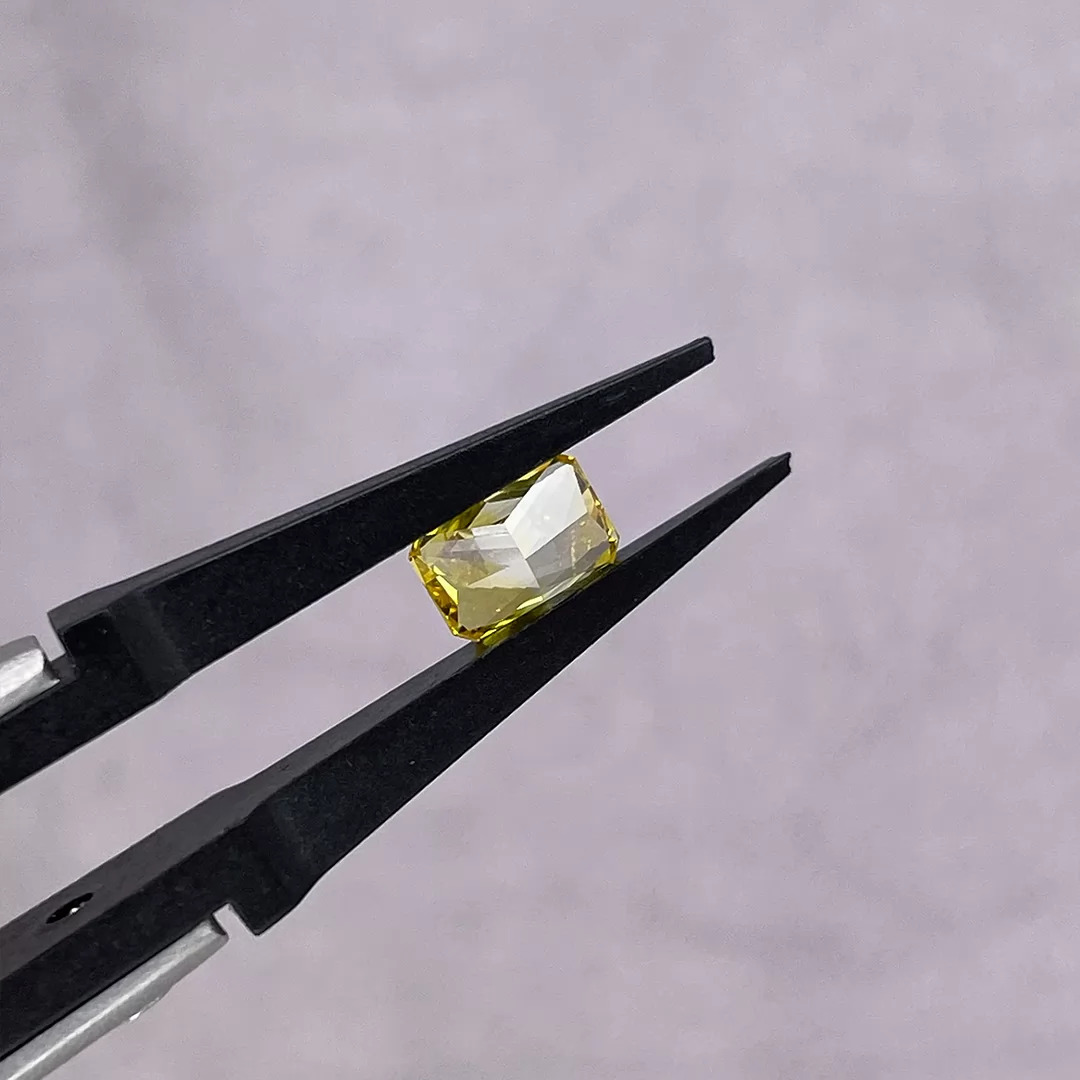 Yellow Color 0.13ct to 0.87ct Radiant Cut Lab Grown Diamond