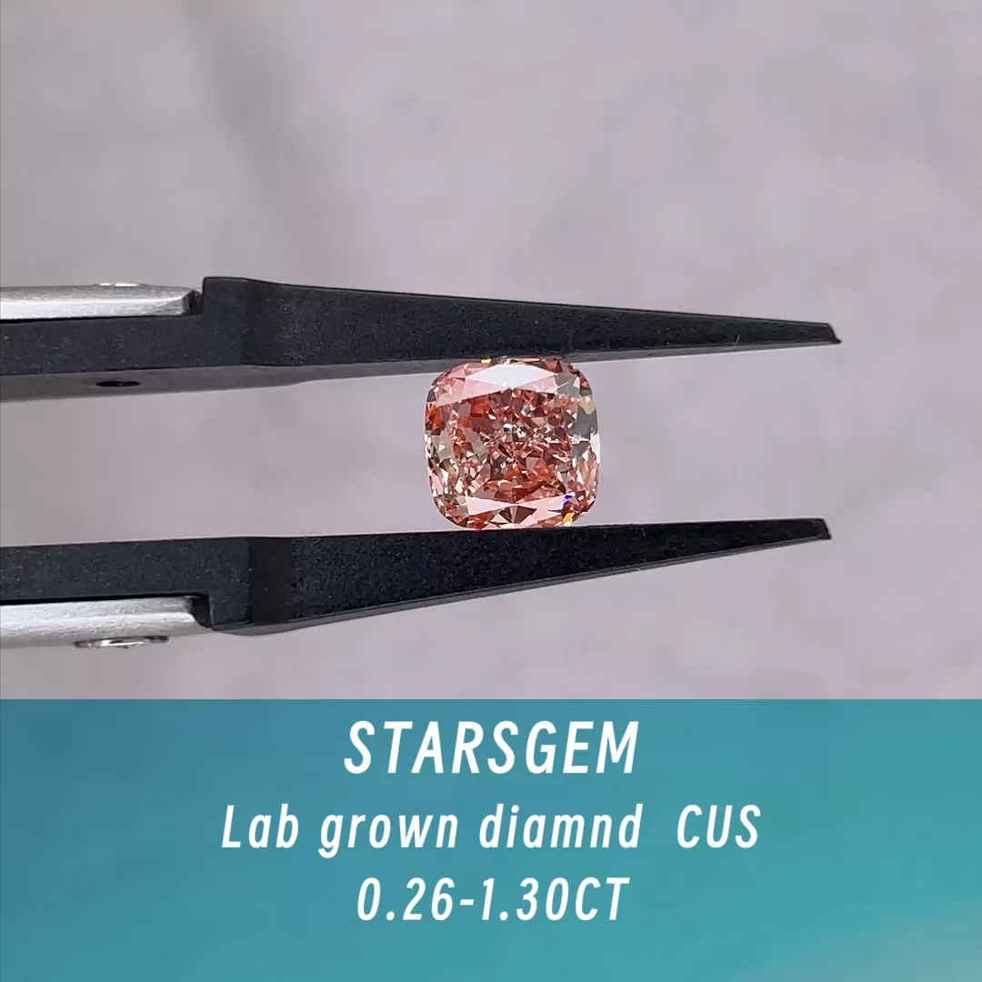 0.26ct to 1.3ct Pink Color Cushion Cut Lab Grown Diamond