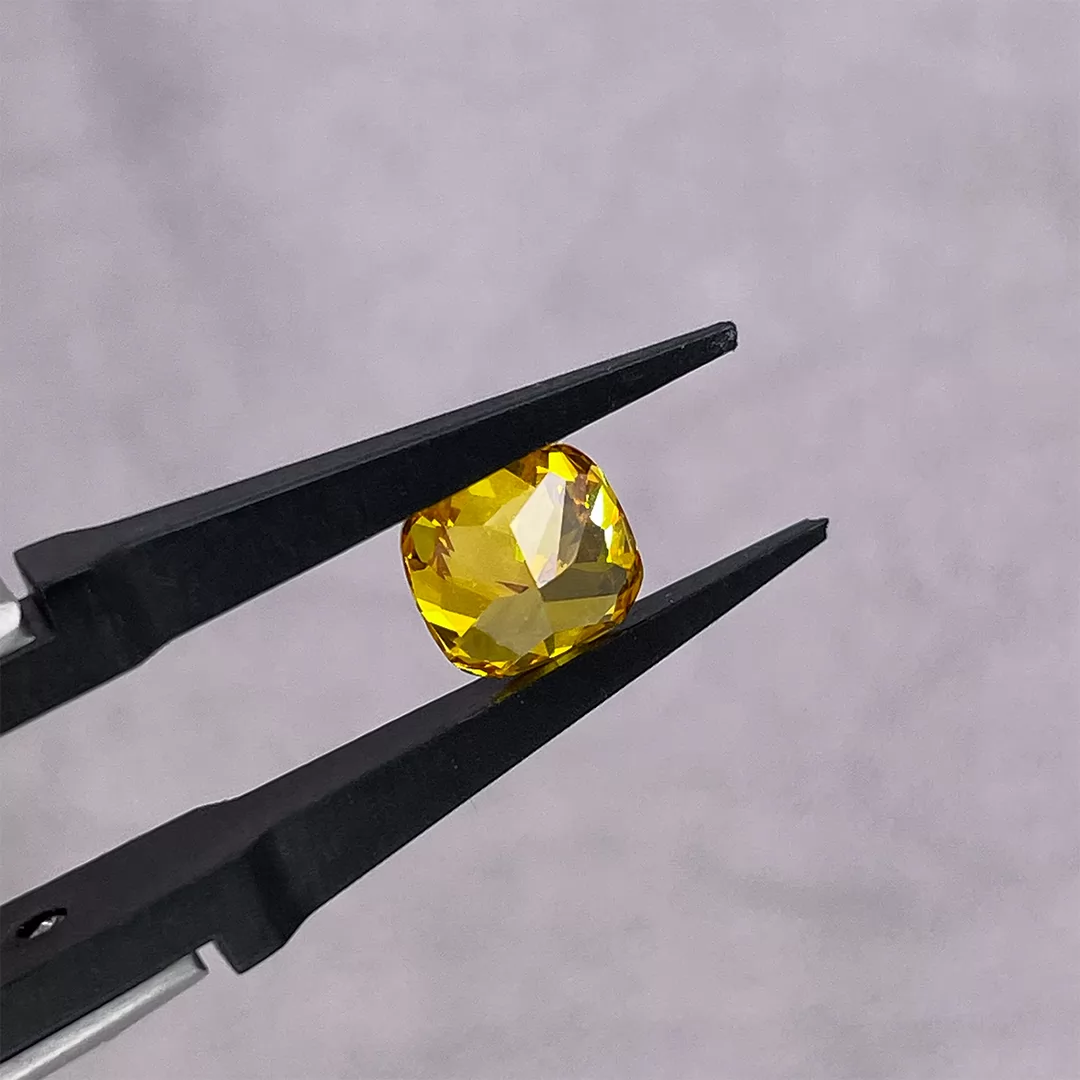 0.27ct to 2.19ct Yellow Color Cushion Cut Lab Grown Diamond