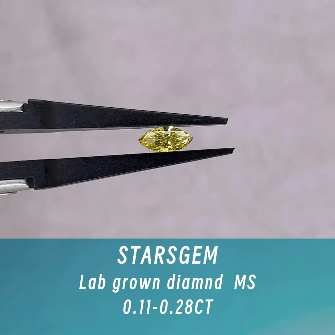 Starsgem 0.11ct to 0.28ct Yellow Color Marquise Cut Lab Grown Diamond