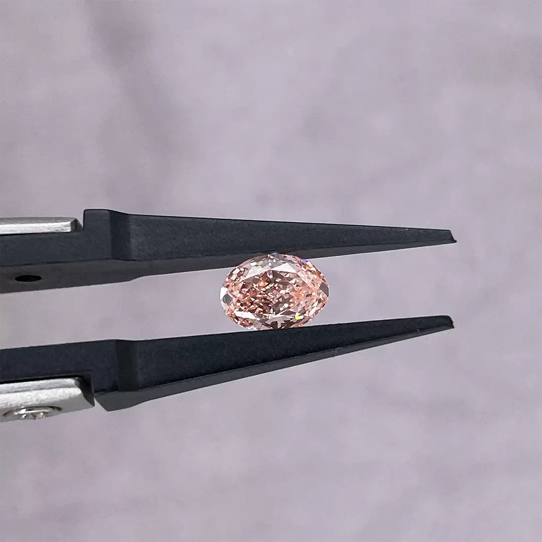 0.25ct to 1.07ct Pink Color Oval Cut Lab Grown Diamond