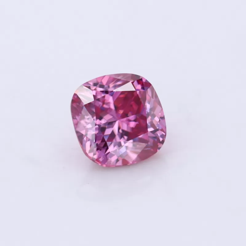 Pink Color Cushion Cut Moissanite Diamond