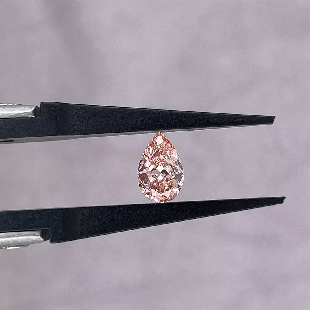 0.2ct to 1.16ct Pink Color Pear Cut Lab Grown Diamond
