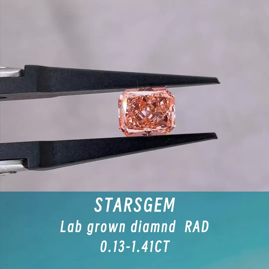 0.13ct to 1.41ct Pink Color Radiant Cut Lab Grown Diamond