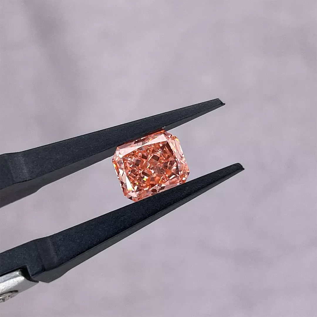 0.13ct to 1.41ct Pink Color Radiant Cut Lab Grown Diamond