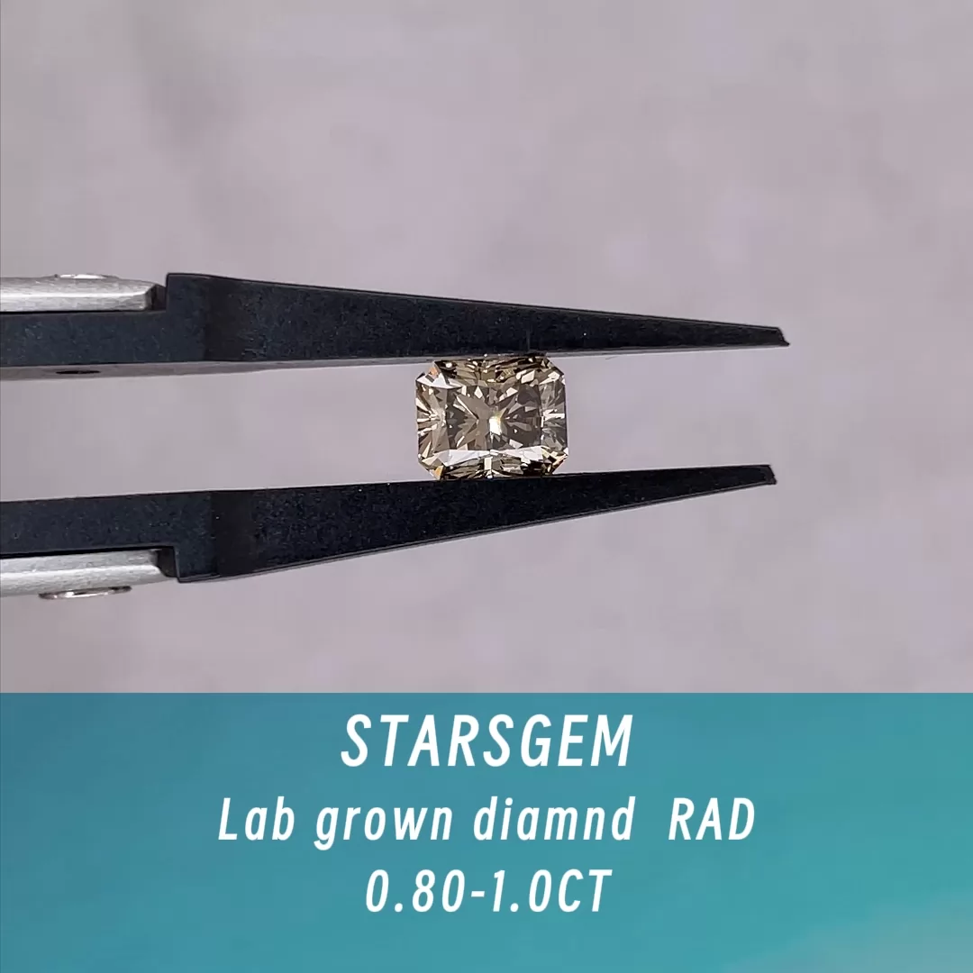 Starsgem 0.8ct to 1.0ct Champagne Color Radiant Cut Lab Grown Diamond