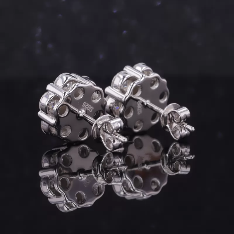 4mm Round Brilliant Cut Moissanite S925 Sterling Silver Diamond Stud Earrings