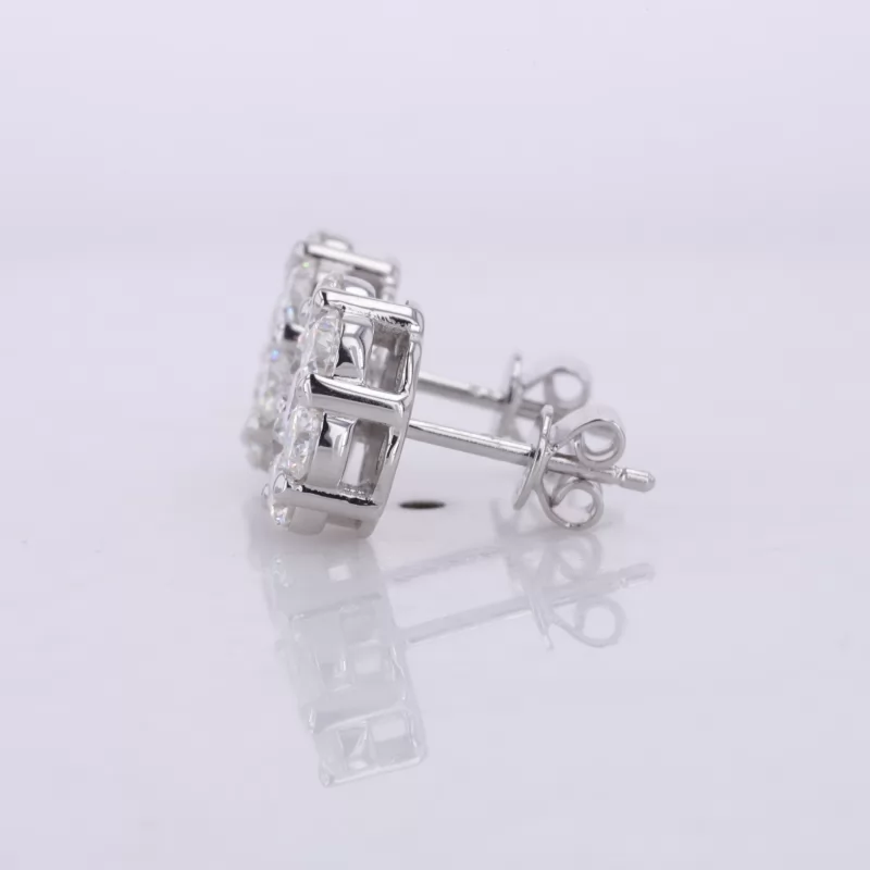 4mm Round Brilliant Cut Moissanite S925 Sterling Silver Diamond Stud Earrings