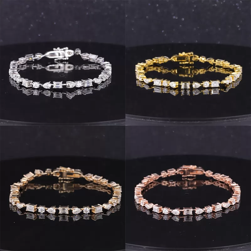 Fancy Shape Moissanite Tennis Bracelets