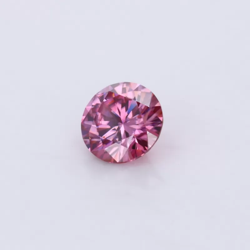 Dark Pink Color 6.5mm 1ct Round Brilliant Cut Moissanite