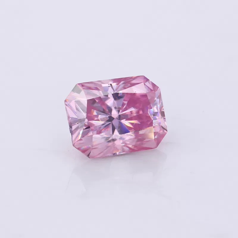 Pink Color Octagon Radiant Cut Moissanite