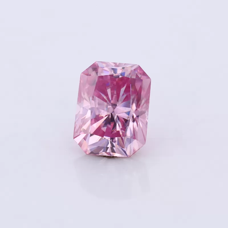 Pink Color Octagon Radiant Cut Moissanite