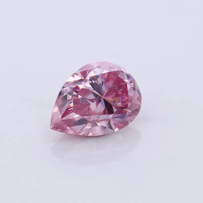 Pink Color Pear Cut Moissanite