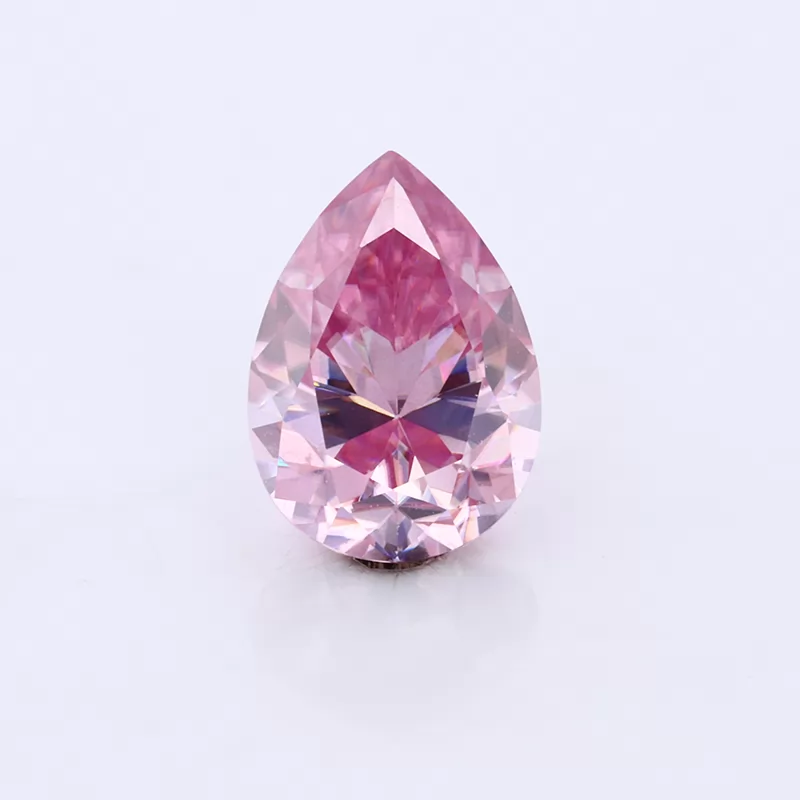 Pink Color Pear Cut Moissanite