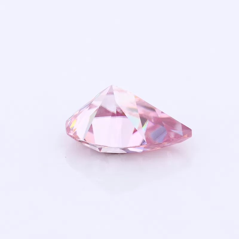 Pink Color Pear Cut Moissanite