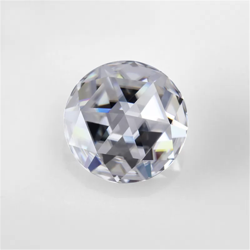 DEF Round Shape Double Rose Cut Moissanite