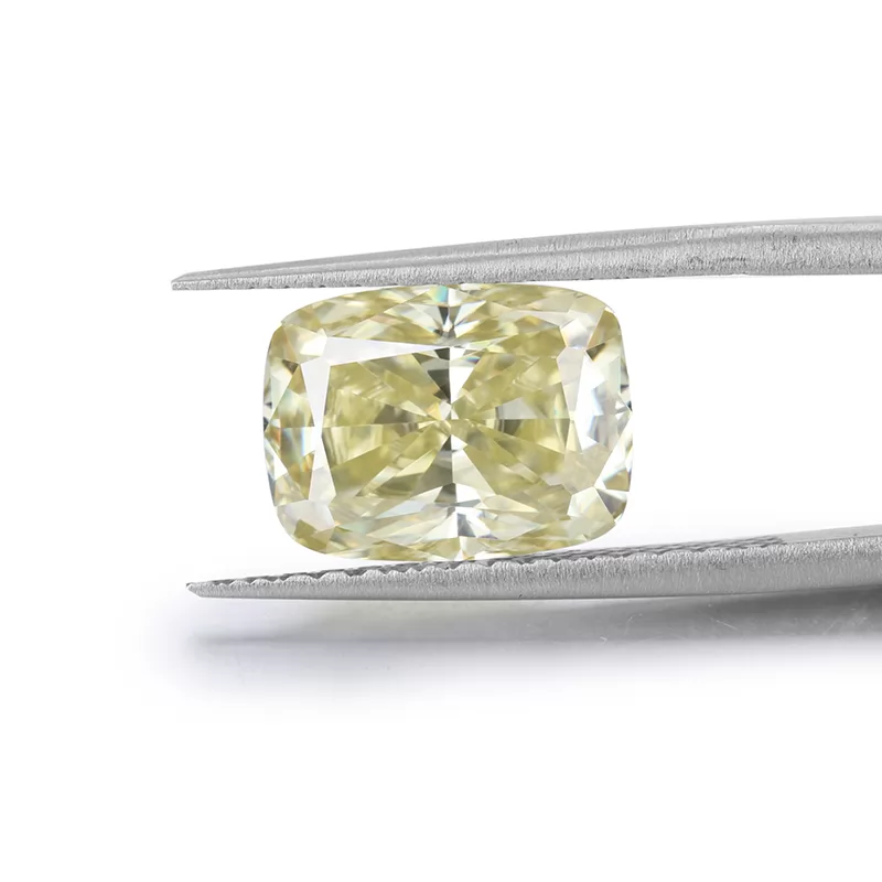 Yellow Color Long Cushion Cut Moissanite