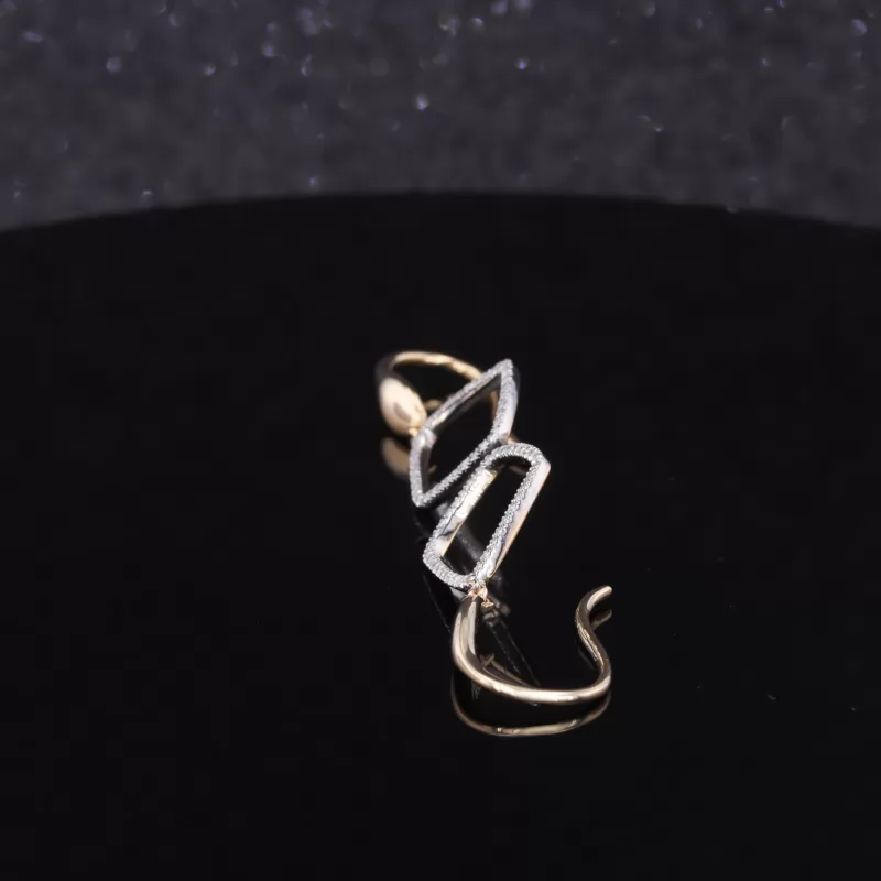 0.8mm Round Brilliant Cut Moissanite 9K White Gold Diamond Earrings