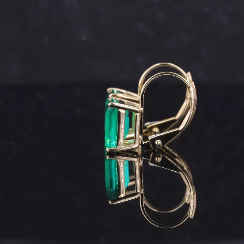 6×8mm Octagon Emerald Cut Lab Gemstones Diamond Earrings