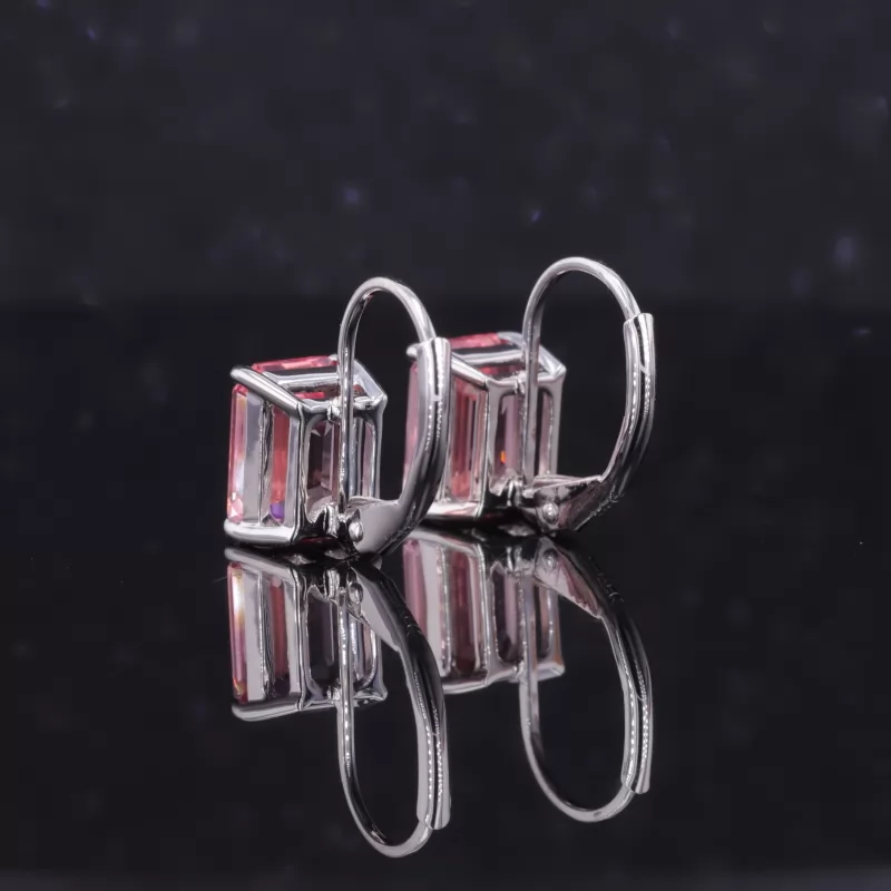 6×8mm Octagon Emerald Cut Lab Gemstones Diamond Earrings