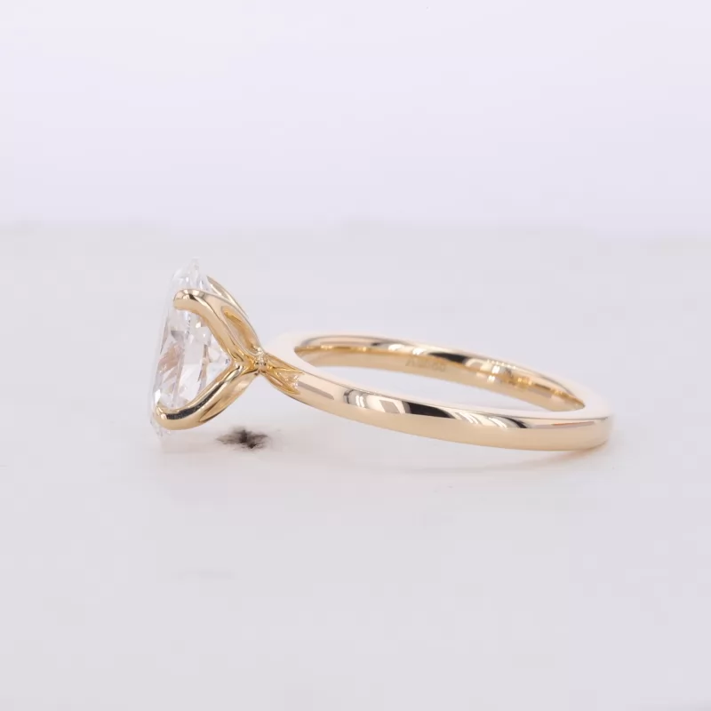 10.84×7.77mm Oval Cut Lab Grown Diamond 14K Yellow Gold Solitaire Engagement Ring