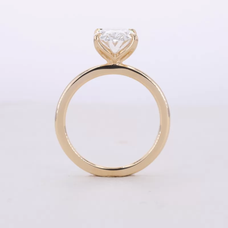 10.84×7.77mm Oval Cut Lab Grown Diamond 14K Yellow Gold Solitaire Engagement Ring