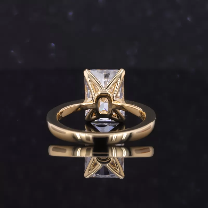 10.12×7.25mm Radiant Cut Lab Grown Diamond 18K Yellow Gold Channel Set Engagement Ring