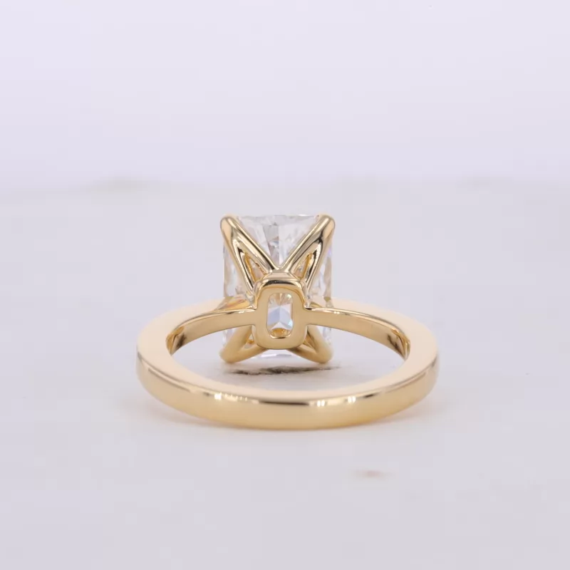 10.12×7.25mm Radiant Cut Lab Grown Diamond 18K Yellow Gold Channel Set Engagement Ring