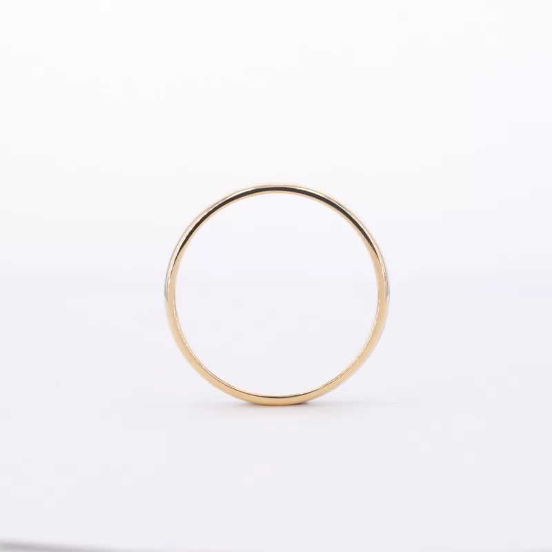 18K White & Yellow Gold Slightly Flat Comfort Fit Wedding Ring