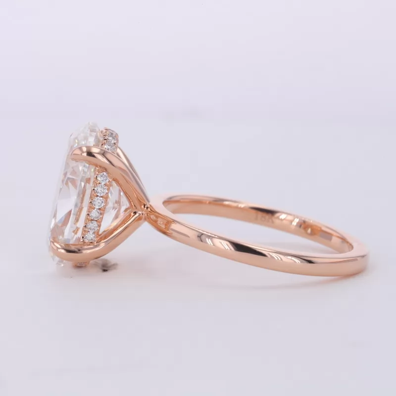 13.5×10.38mm Oval Cut Lab Grown Diamond 18K Rose Gold Solitaire Engagement Ring