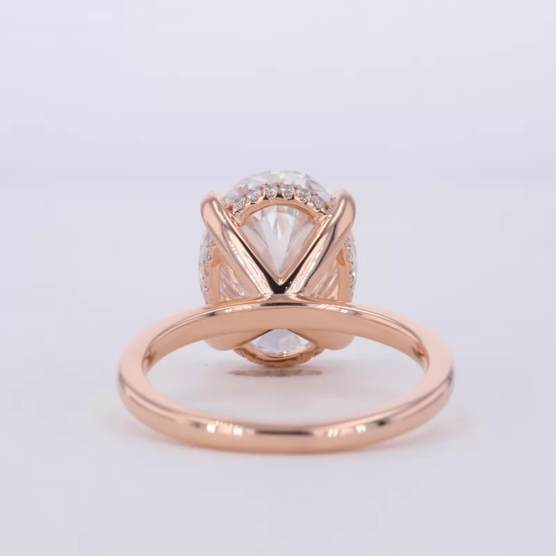 13.5×10.38mm Oval Cut Lab Grown Diamond 18K Rose Gold Solitaire Engagement Ring