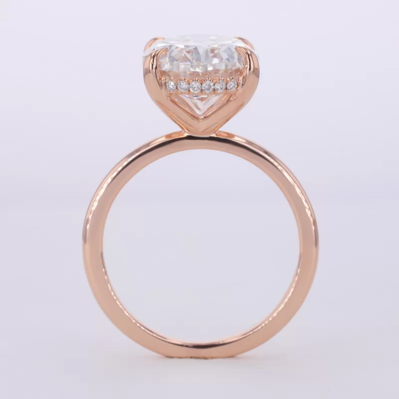 13.5×10.38mm Oval Cut Lab Grown Diamond 18K Rose Gold Solitaire Engagement Ring