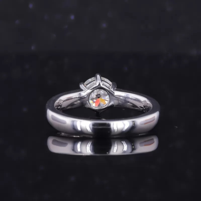 6mm Round Brilliant Cut Moissanite 9K White Gold Channel Set Engagement Ring