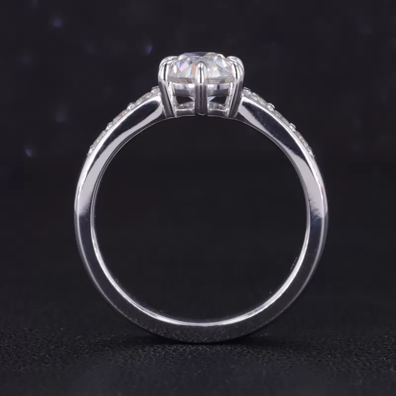 6mm Round Brilliant Cut Moissanite 9K White Gold Channel Set Engagement Ring