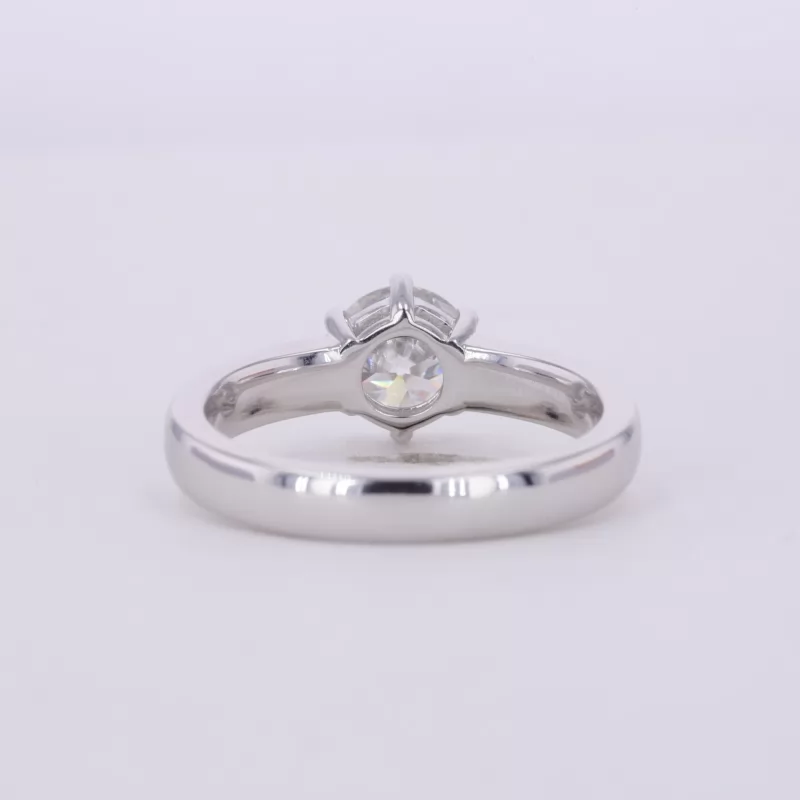 6mm Round Brilliant Cut Moissanite 9K White Gold Channel Set Engagement Ring