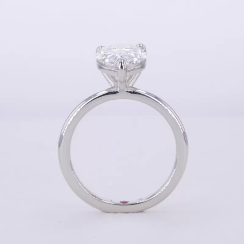 12.3×7.46mm Pear Cut Lab Grown Diamond PT950 Solitaire Engagement Ring