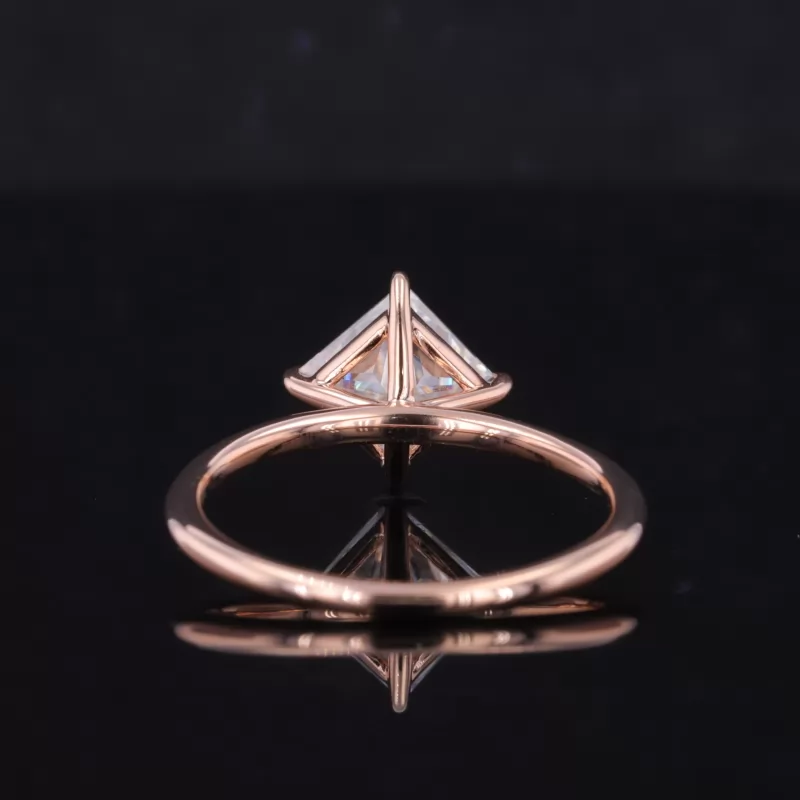 6×6mm Princess Cut Moissanite 9K Rose Gold Solitaire Engagement Ring