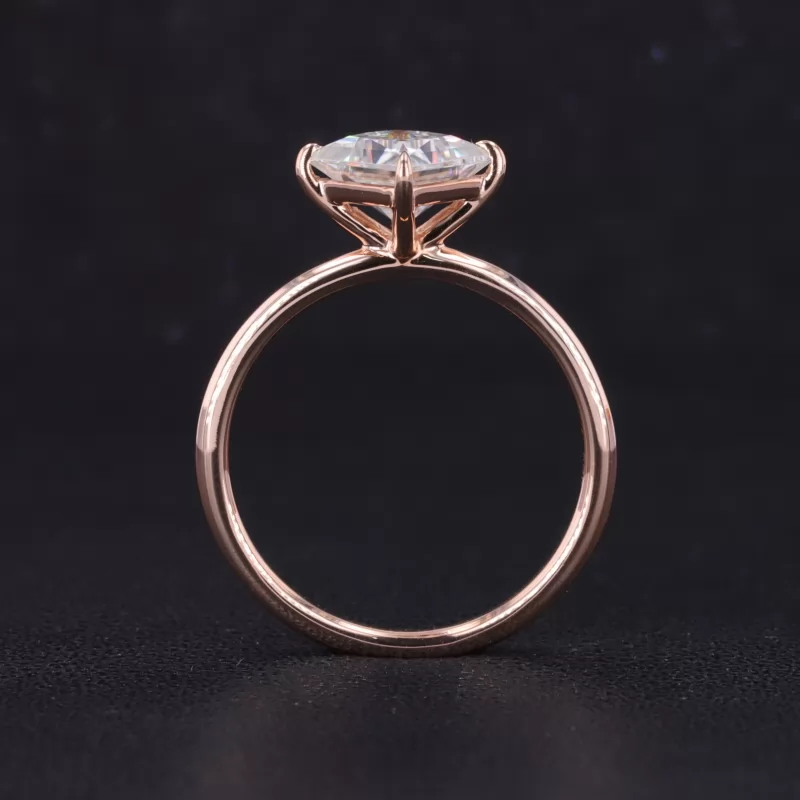 6×6mm Princess Cut Moissanite 9K Rose Gold Solitaire Engagement Ring