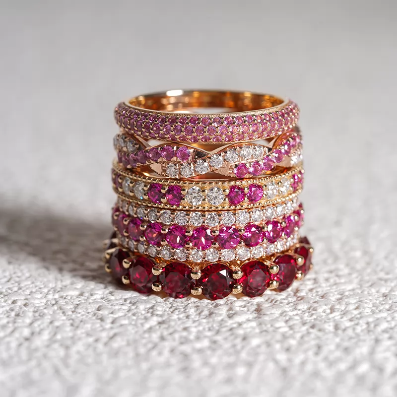 Fancy Shape Lab Gemstones Diamond Eternity Rings