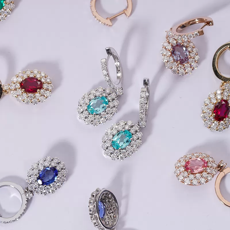 5×7mm Oval Cut Lab Gemstones Diamond Earrings