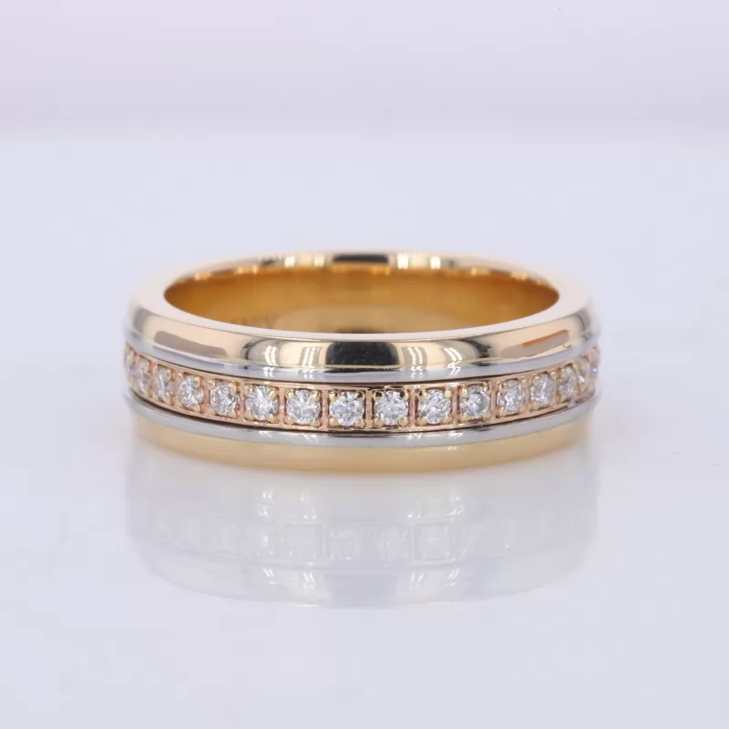 1.5mm Round Brilliant Cut Moissanite 10K Yellow Gold Diamond Ring