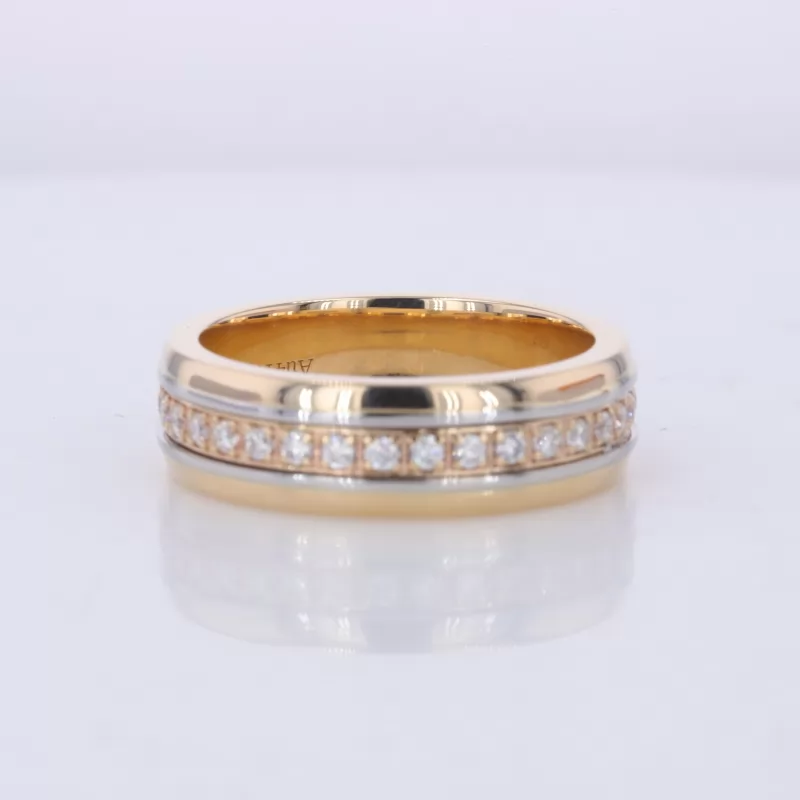 1.5mm Round Brilliant Cut Moissanite 10K Yellow Gold Diamond Ring