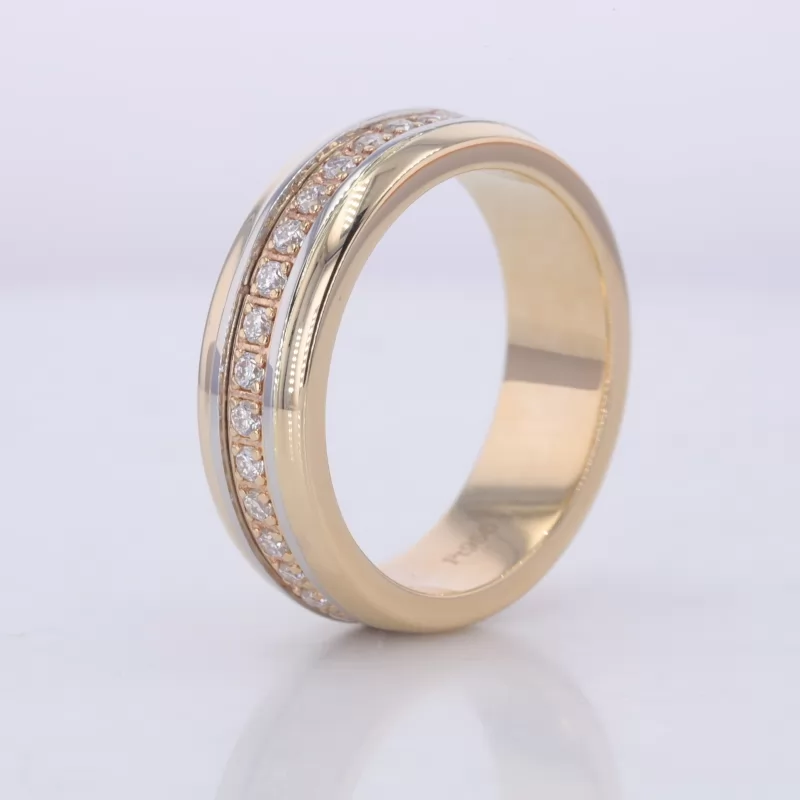 1.5mm Round Brilliant Cut Moissanite 10K Yellow Gold Diamond Ring