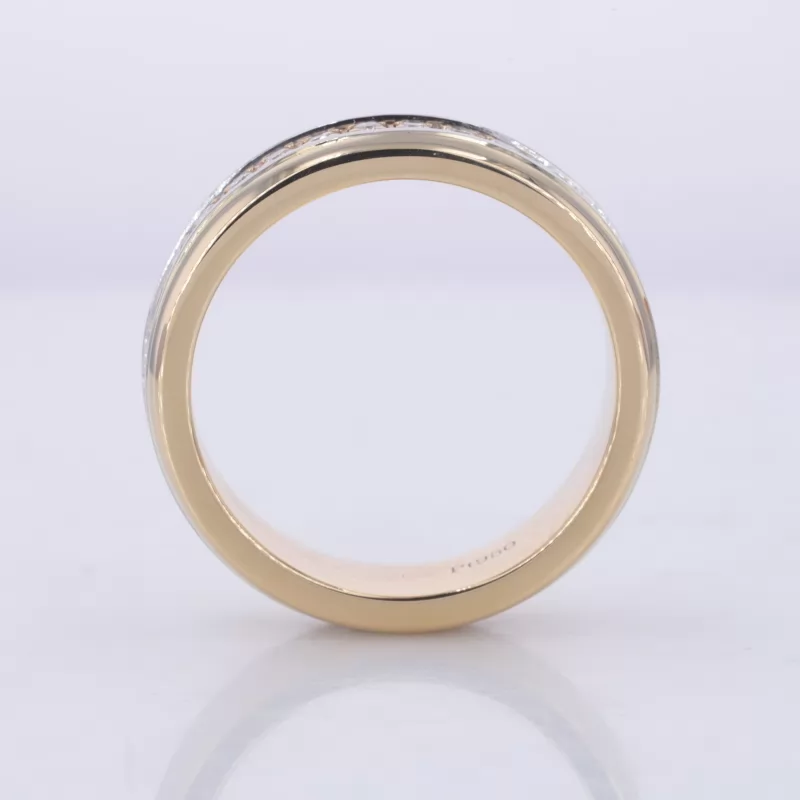 1.5mm Round Brilliant Cut Moissanite 10K Yellow Gold Diamond Ring
