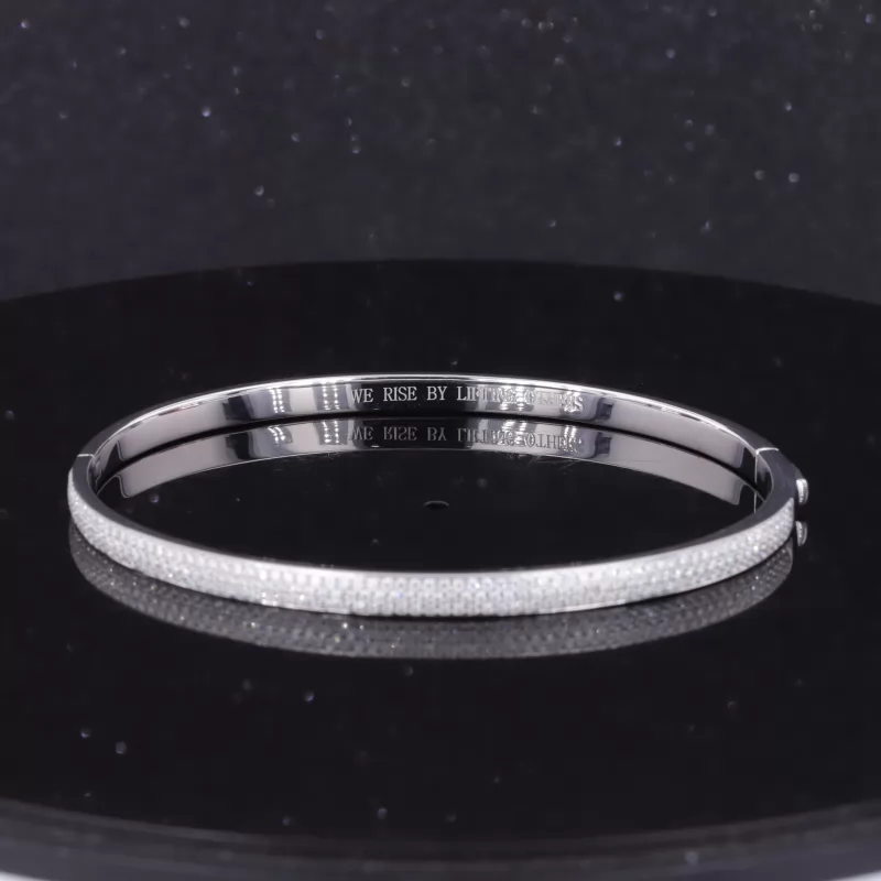 0.9mm Round Brilliant Cut Lab Grown Diamond 14K Gold Diamond Bracelets