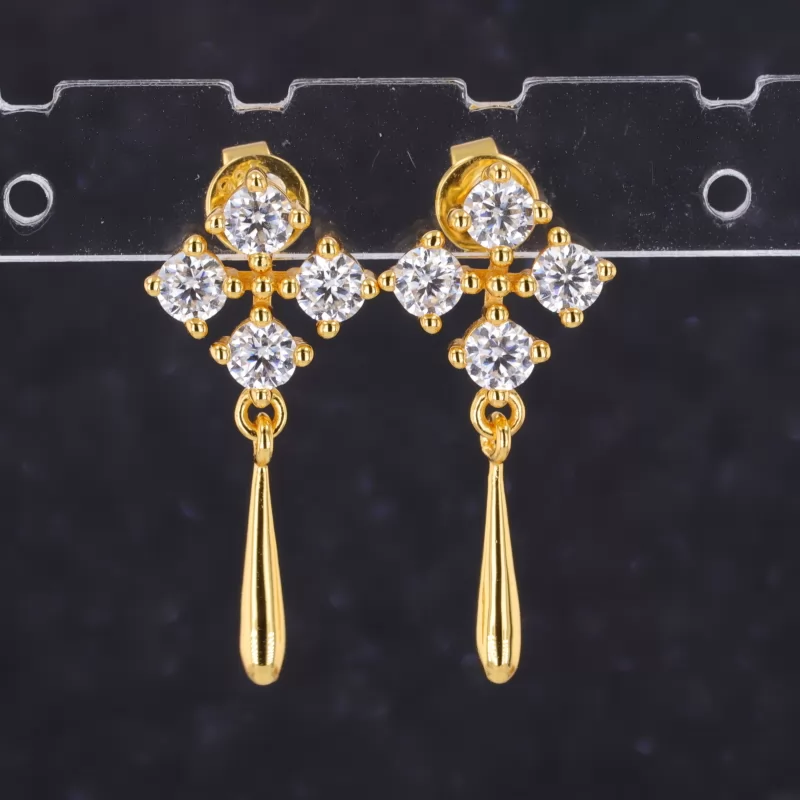 3.1mm Round Brilliant Cut Moissanite Diamond Earrings