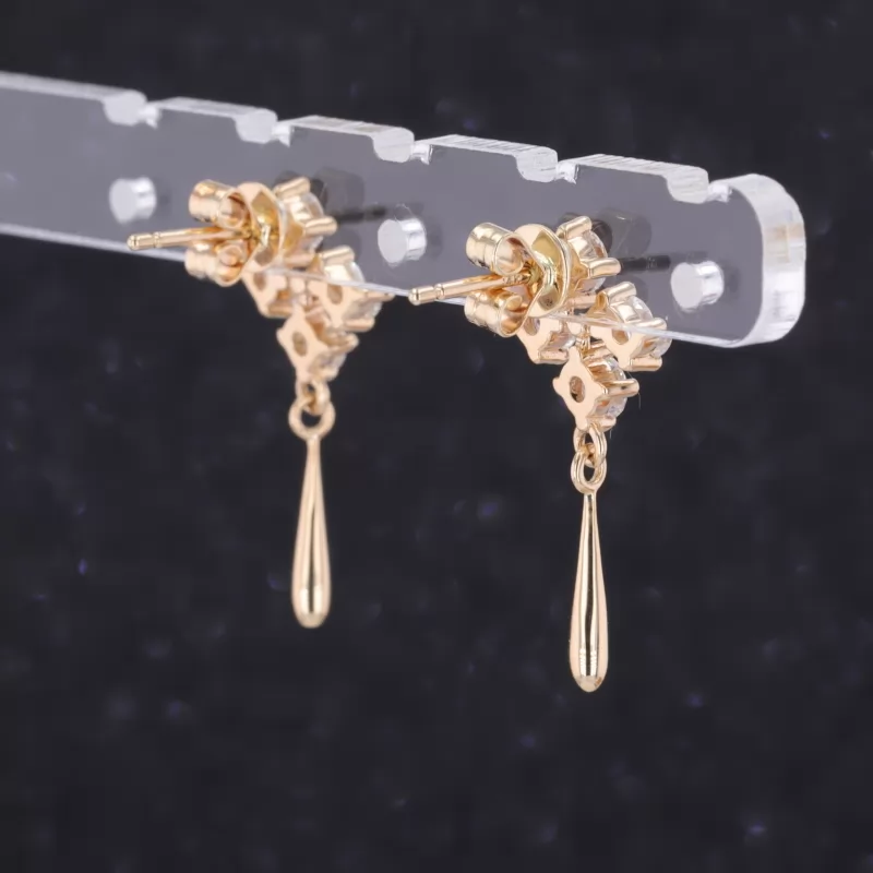 3.1mm Round Brilliant Cut Moissanite Diamond Earrings