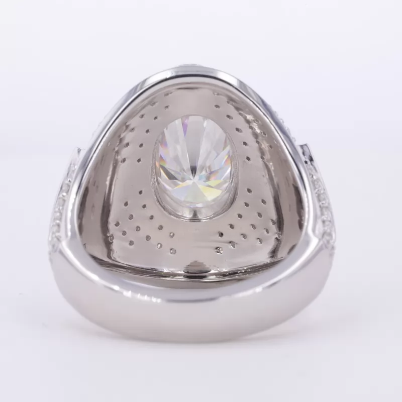 8×12mm Oval Cut Moissanite S925 Sterling Silver Vintage Engagement Ring