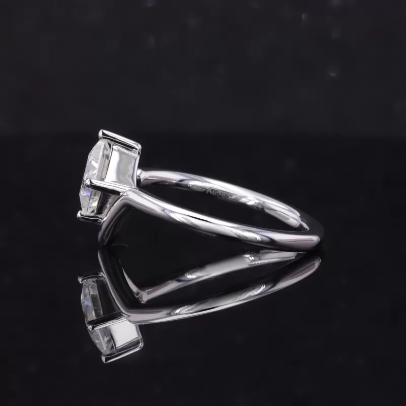 5.5×5.5mm Princess Cut Moissanite 14K Yellow & White Gold Solitaire Engagement Rings