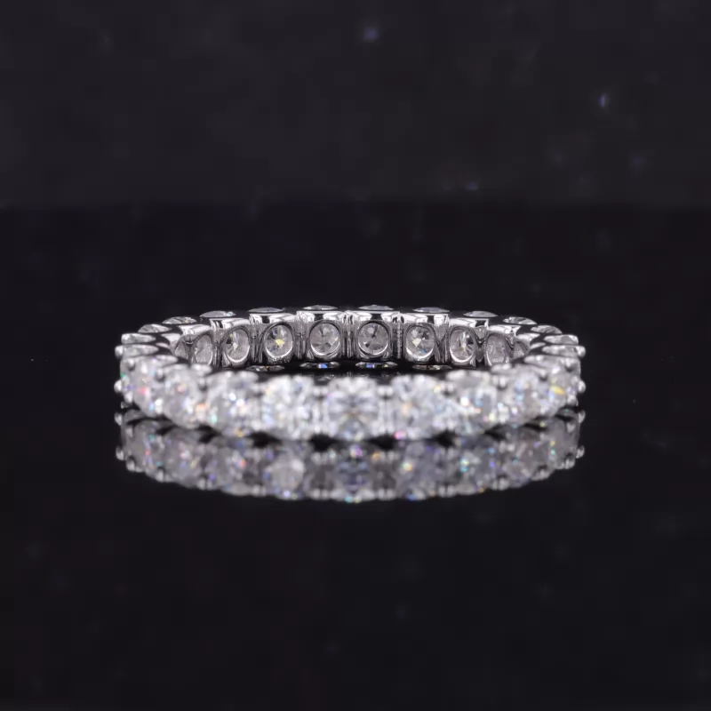 3×3mm Cushion Cut Moissanite 14K Gold Diamond Eternity Rings